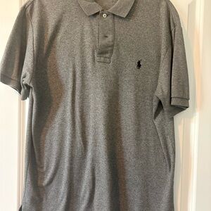 Ralph Lauren Heather Gray Short Sleeve Polo with Black Pony